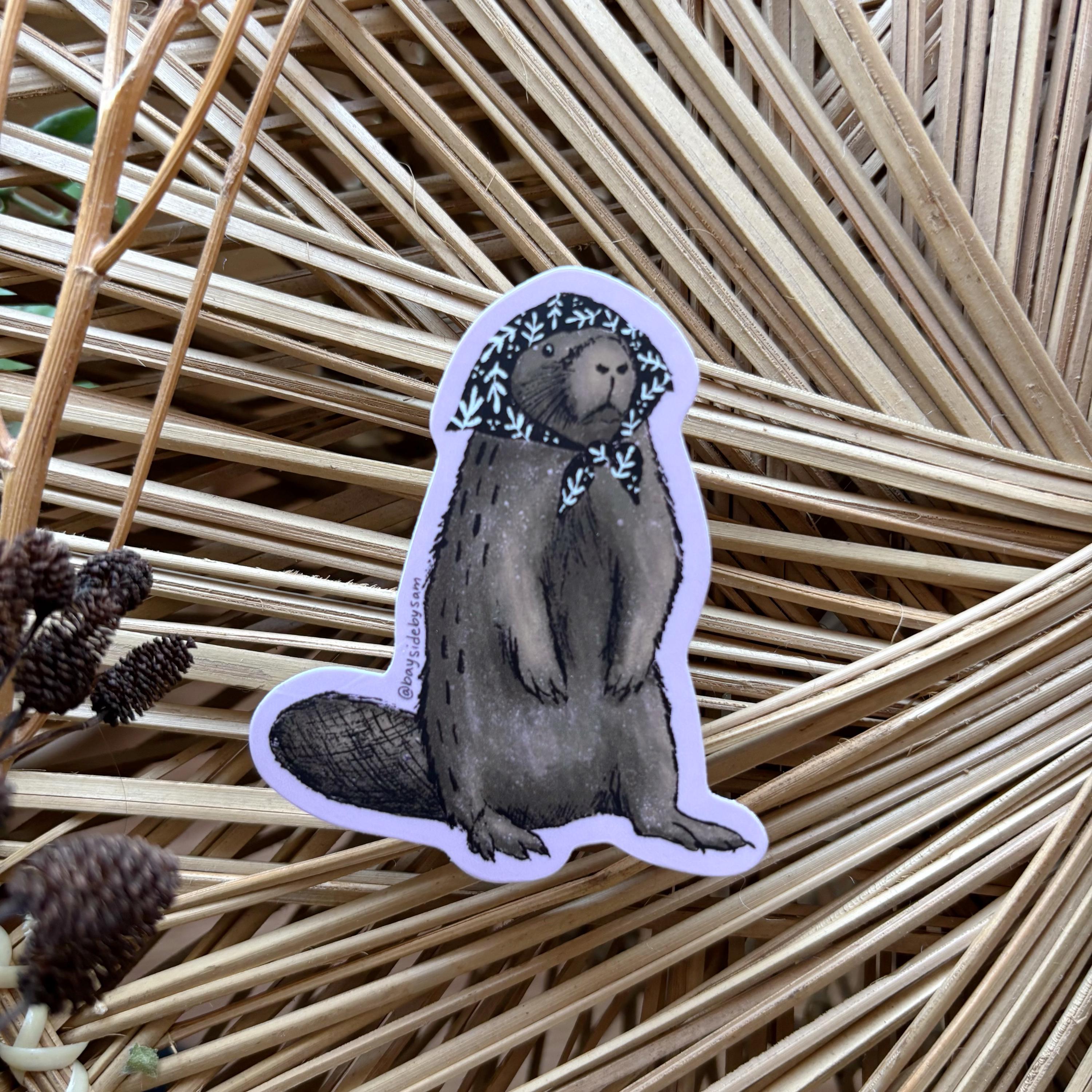 Nonna Beaver Vinyl Sticker 3"
