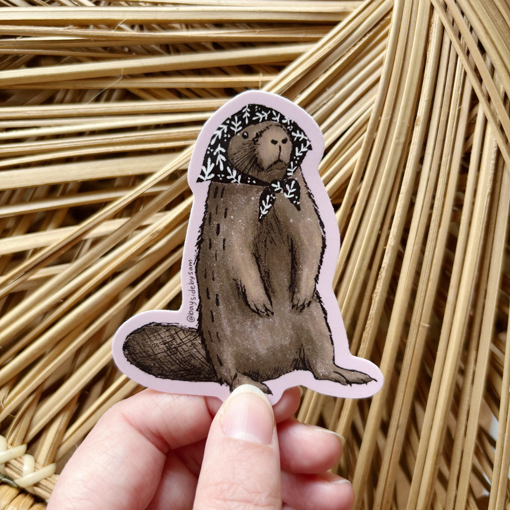 Nonna Beaver Vinyl Sticker 3"