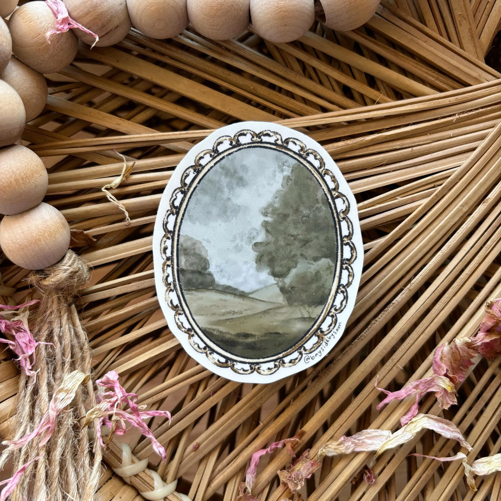 Vintage Frame Landscape Vinyl Sticker 3"