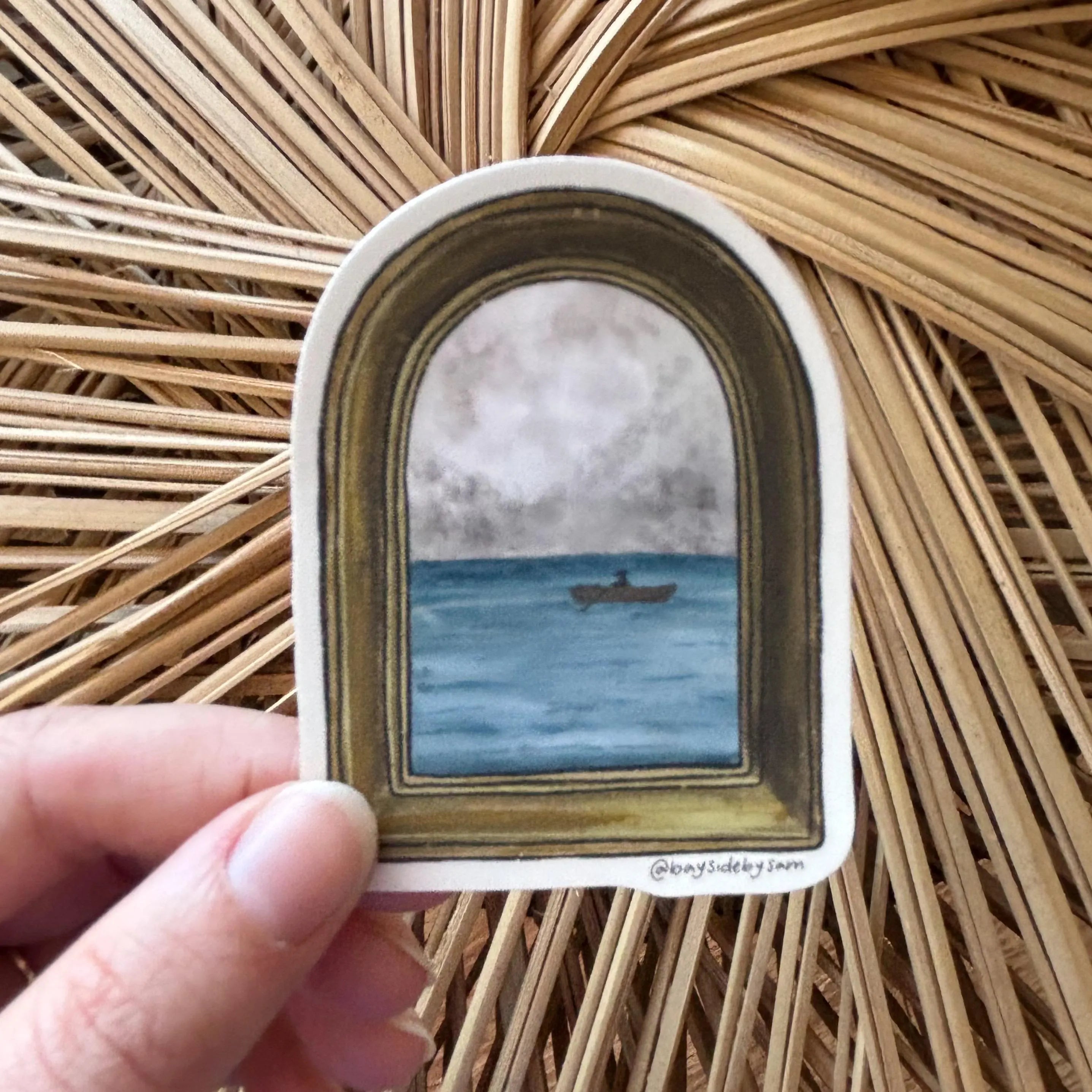 Vintage Ocean Frame Vinyl Sticker 3"