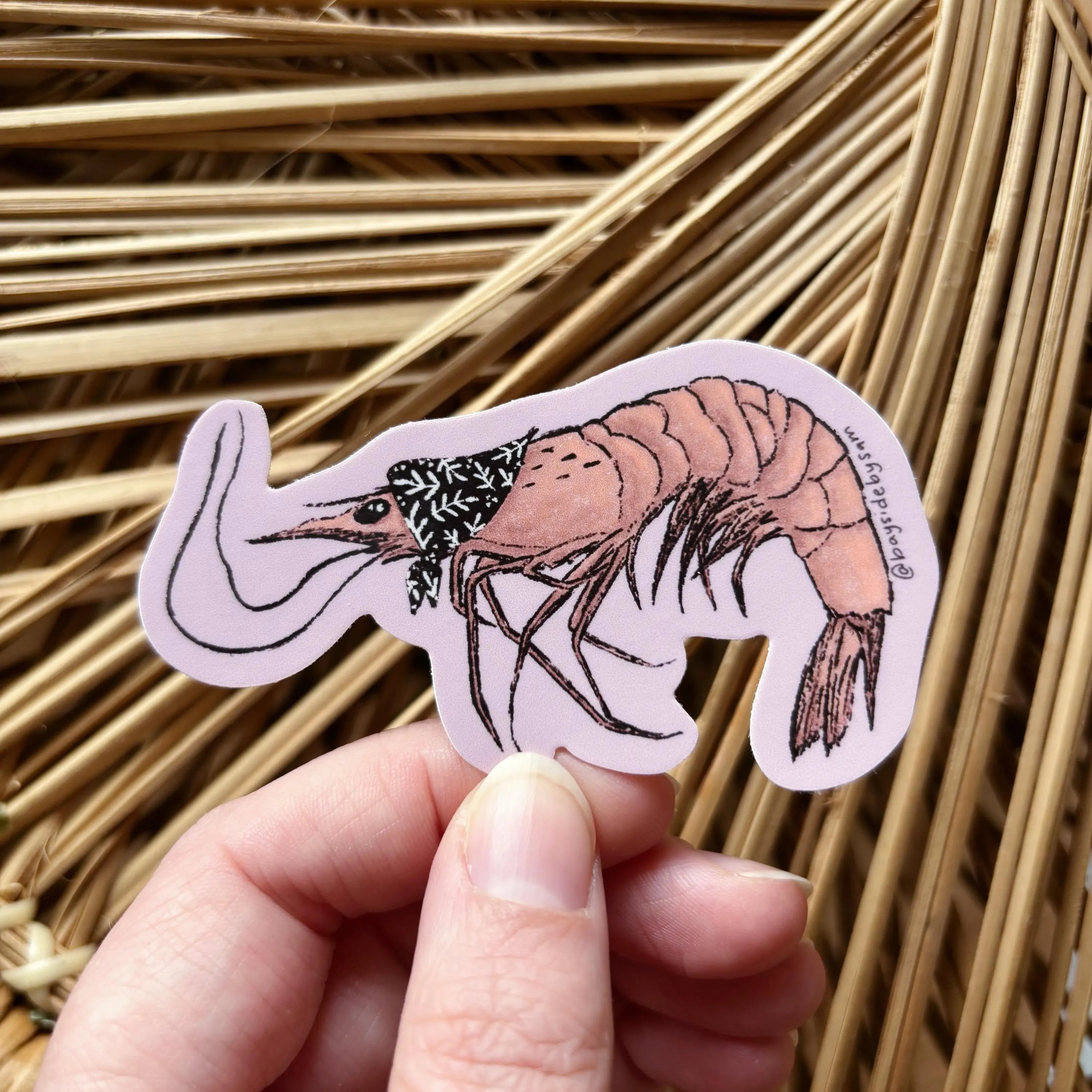 Nonna Shrimp Vinyl Sticker 3"