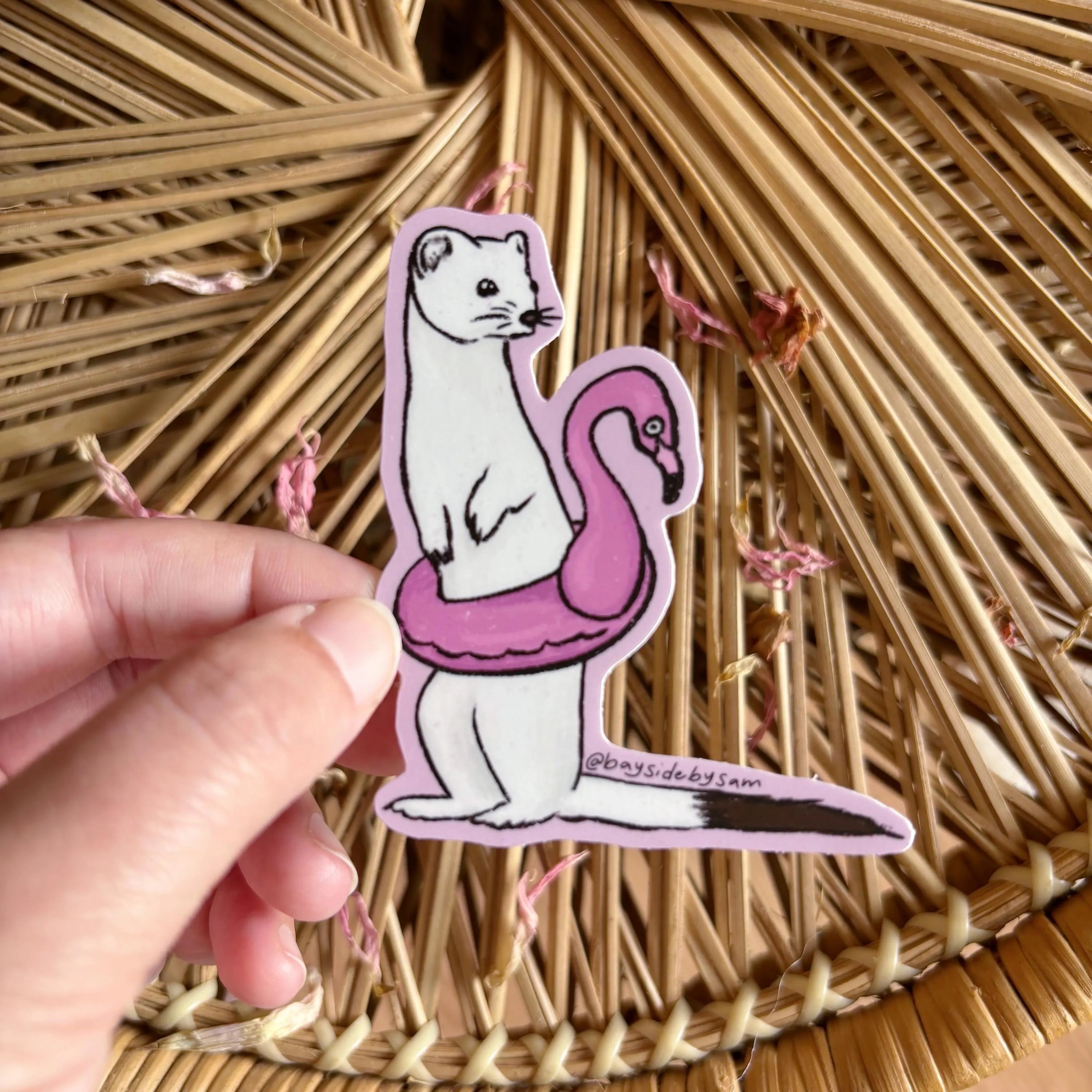 Summer Pool Stoat Vinyl Sticker 3"